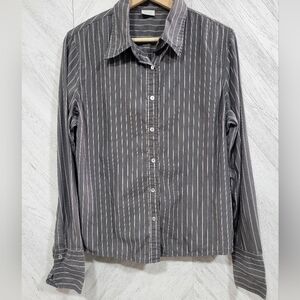 *2 FOR $30* Suzy Shier Large Striped Button Up Shirt